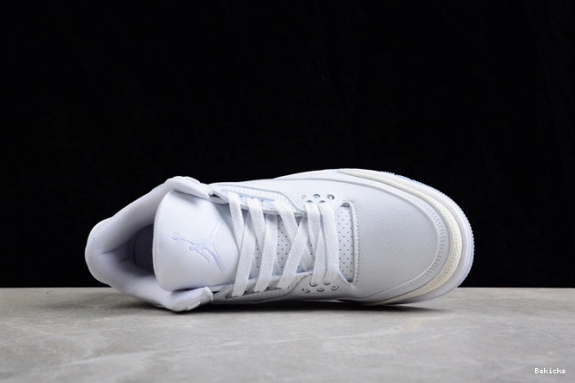 Cheap BK jordan white 136064-111 retro 3 air triple 1119